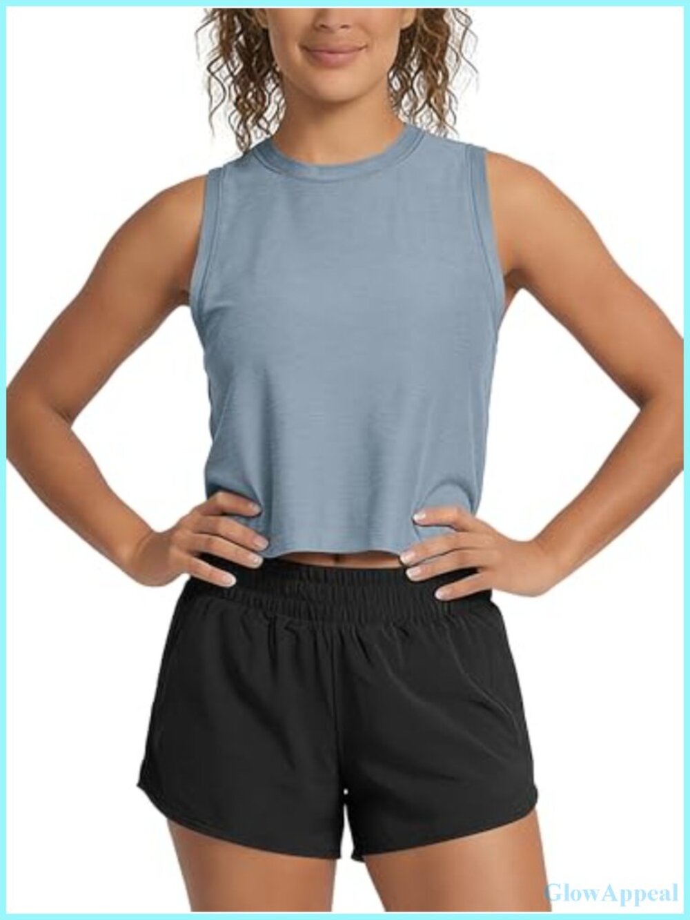 ODODOS Performance Tank Ultra Soft Tech Sleeveless High Crew Neck Pullover Top
